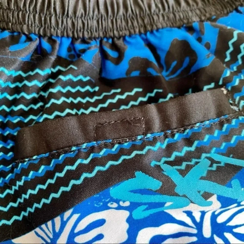 Fun SKECHERS - Blue & Black Floral - Board Shorts/ Swim Trunks - SIZE 16 Boys